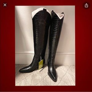 Gianni Bini Colbbiye Embossed Croc tall boot